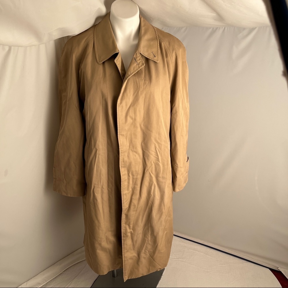 Burberry Jean Jacques Monte Carlo tan wool nova check lined trench coat